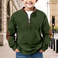 thumbnail image 1 of Blekii Boys Hoodless Sweatshirt Long Sleeve, Boys Solid Color Pullover Sweatshirt, Long Sleeve Hoodless Top for Kids Toddler, Casual Outerwear for Fall Winter Kids Pullover Top Fleece Lined Fall, 1 of 4