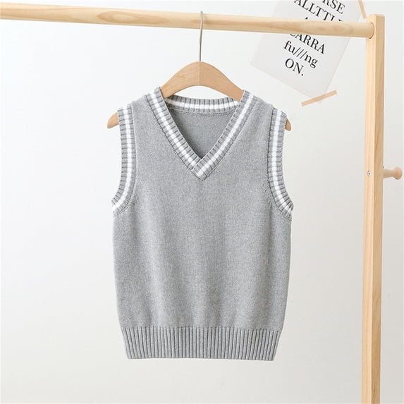 Blekii Childrens Knitted Vest Sweater, Layering Vest Primary School Acrylic Blend Vest Spring Fall