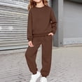 thumbnail image 1 of Blekii Childrens Unisex Sweatshirt Sweatpants Set, Children's Unisex Sweatshirt & Sweatpants Set, Solid Color Two Piece for Boys Girls, Casual Play Wear for Fall Winter Solid Color Two Piece, 1 of 6