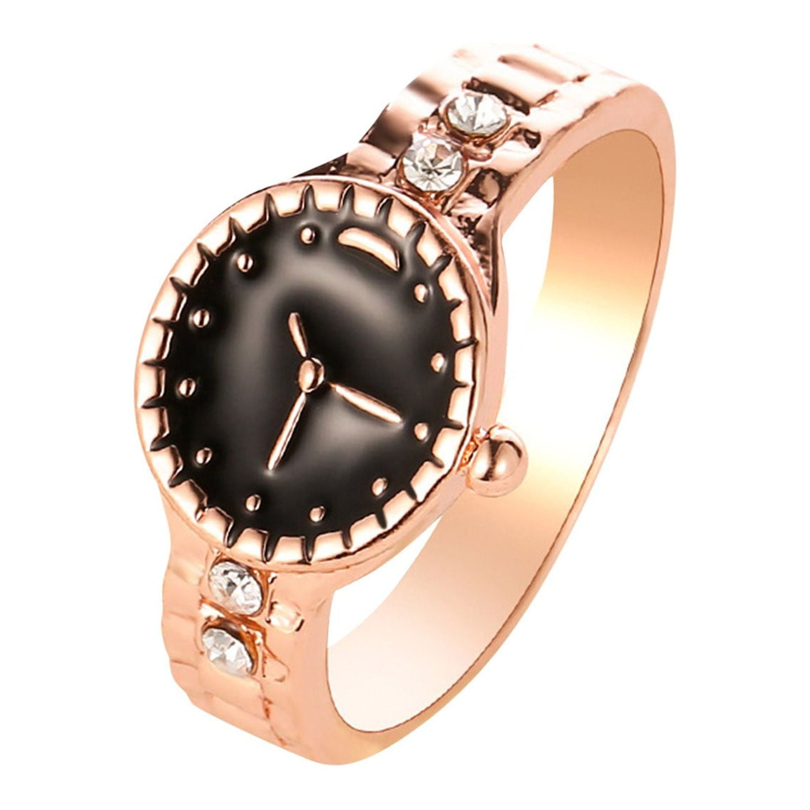 Blekii Clearance! Creative Watch Shape Ring for Women Men Finger Watch