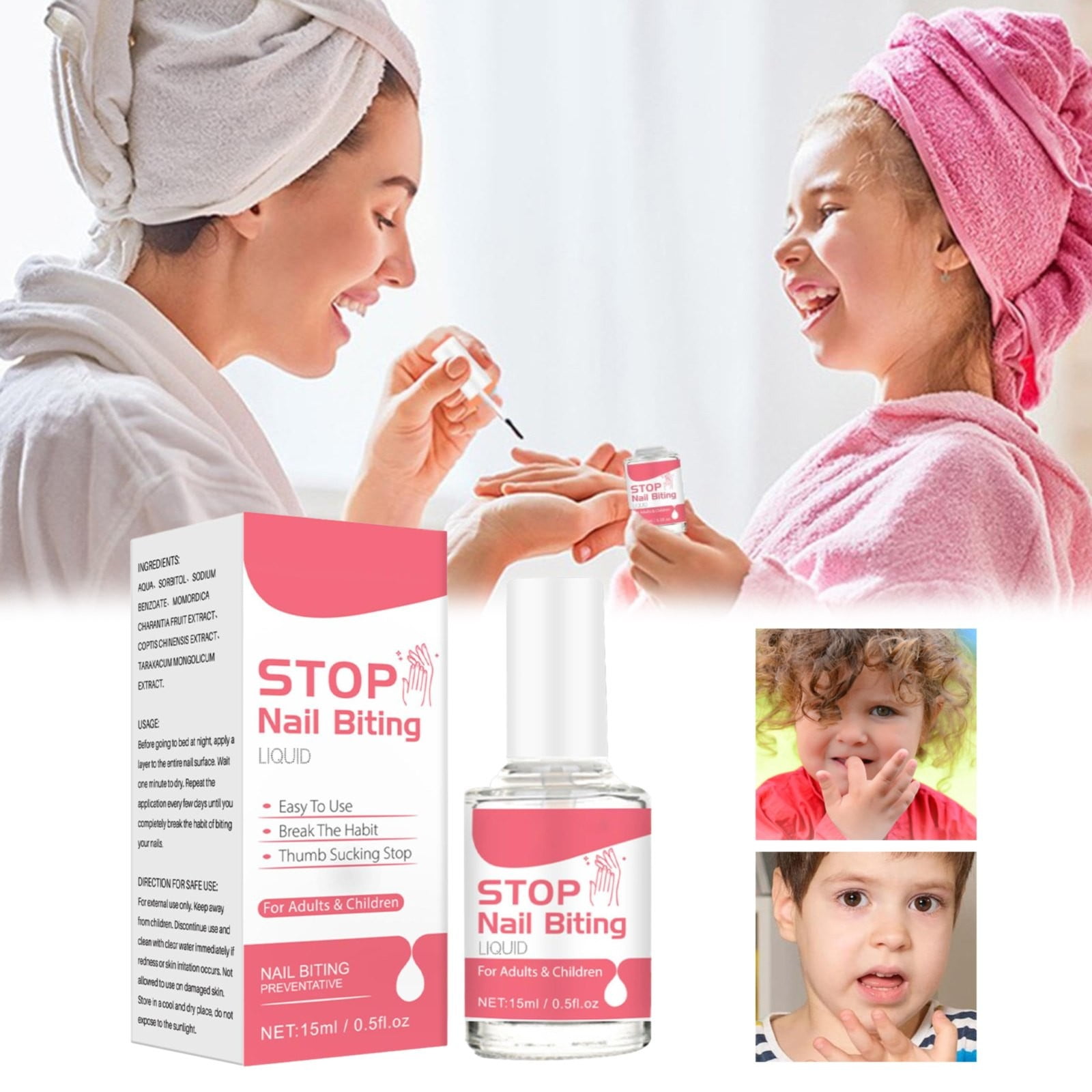 Blekii Gel Nail Polish 15Ml Nail Biting Prevention Polish Stop Nail Biting Polish .5Fl Oz Nail