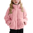 thumbnail image 1 of Blekii Girls Full Zip Fleece Coat Winter, Girls Full Zip Fleece Coat, Long Sleeve Solid Fuzzy Outerwear for Winter, Warm Jacket for Kids 4-14 Years Long Sleeve Fuzzy Outerwear Winter Wear, Casual, 1 of 4