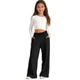 thumbnail image 1 of Blekii Girls Oversized Wide Leg Sweatpants, Elastic Waist Joggers with Pocket Casual Pants Kids, 1 of 5