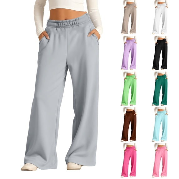 Blekii Girls Oversized Wide Leg Sweatpants, Girls Oversized Wide Leg Sweatpants, Elastic Waist Straight Leg Baggy Joggers with Pocket, Casual Pants for Kids Elastic Waist Joggers with Pocket Casual