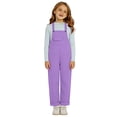 thumbnail image 1 of Blekii Girls Sleeveless Jumpsuit, Loose Fit Casual Overalls, Adjustable Strap School Romper, Purple, 120, 1 of 6