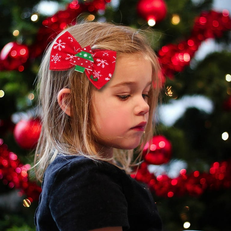 Blekii Hair Clips New Christmas Hair Accessories Baby Sells Cute Red Bow Hair Clip 4 Inch Hairpin Colorful Xmas Boutique Hair Clips Snowflake Snowman Christmas Tree Bowknot on Sale Walmart