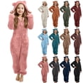 thumbnail image 1 of Blekii Hooded One-Piece Winter Clothes, Girls Fleece Zip up Jumpsuit Warm Play Wear 5-14 Years, Winter Play, Outdoor Activities, Travel, Seasonal Comfort, Casual Wear, Weekend, Cold Weather, Daily, 1 of 6