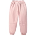 thumbnail image 1 of Blekii Kids Fleece Lined Pants, Winter Warm Hiking Pants, Waterproof Ski Pants with Pockets, Pink, 150, 1 of 8