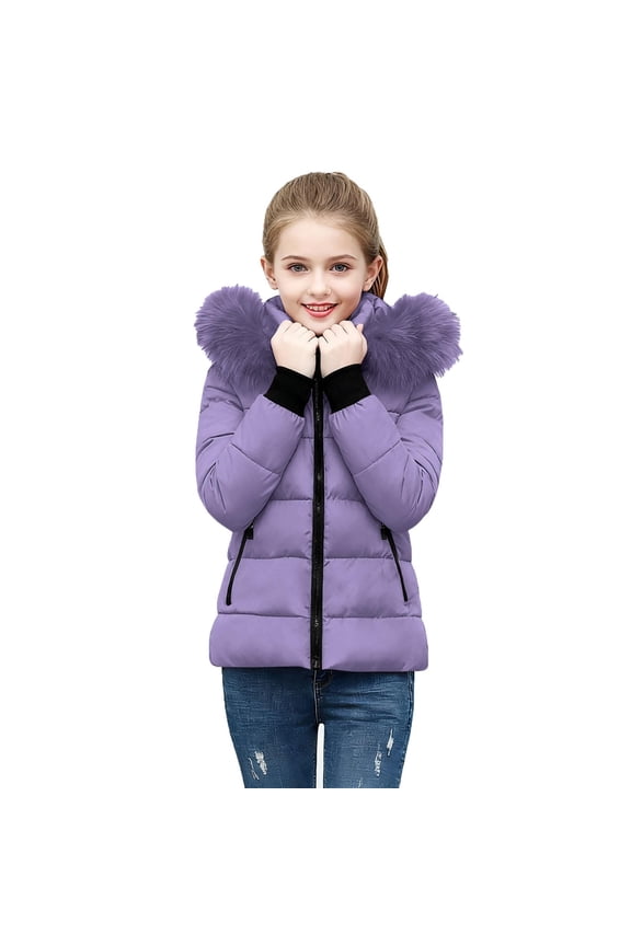 Kids Winter Coat with Hood, Kids Winter Coat with Hood, Lined Quilted Long Parka for Boys Girls, Warm Windproof Outdoor Jacket for Cold Weather Lined Quilted Long Parka Winter Outdoor, Cold