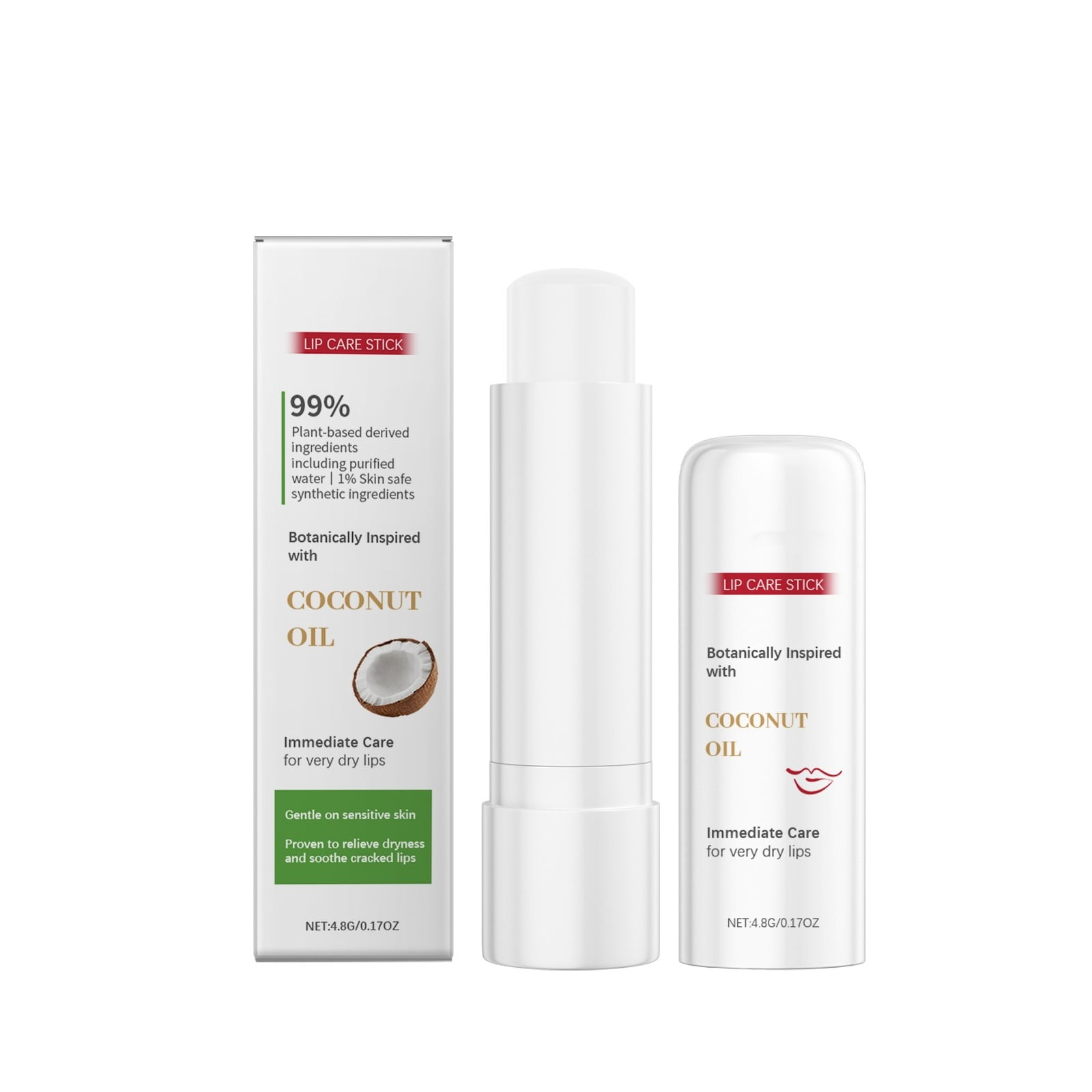 Blekii Lip Balm Lip Repair Stick with Coconut Oil and Natural Shea