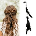 thumbnail image 1 of Blekii Long Feather Hair Clip 1PCS- Beaded Ethnic Design, Hair Accessory for Women, 1 of 7