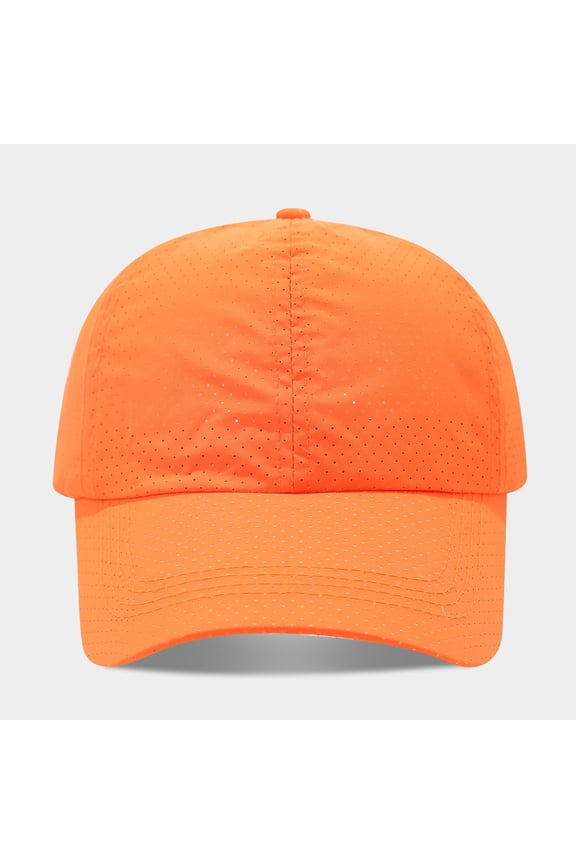 Men Women Adjustable Sports Cap Breathable Mesh Baseball Hat for Hiking Fishing Orange