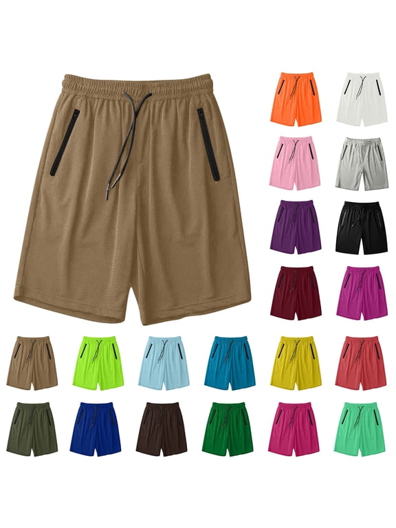 Men's Mesh Lined Shorts, Athletic Running Jogger Shorts for Summer, Lightweight Sports Bottoms with Pockets, Breathable Casual Wear for Gym Or Beach, Quick-Dry Fabric for