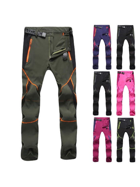 Men's Quick-Dry Hiking Pants, Windproof Water-Resistant Softshell Trousers, Stretch Outdoor Climbing Pants for Couples, Lightweight Trekking Bottoms, Durable for Mountain