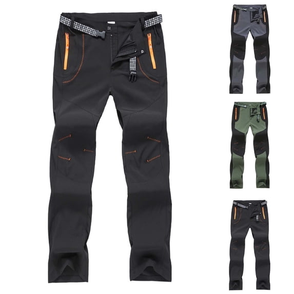 Blekii Men's Quick-Dry Hiking Pants, Windproof Water-Resistant Softshell Trousers, Stretch Outdoor Climbing Pants for Couples, Lightweight Trekking Bottoms, Durable for Mountain