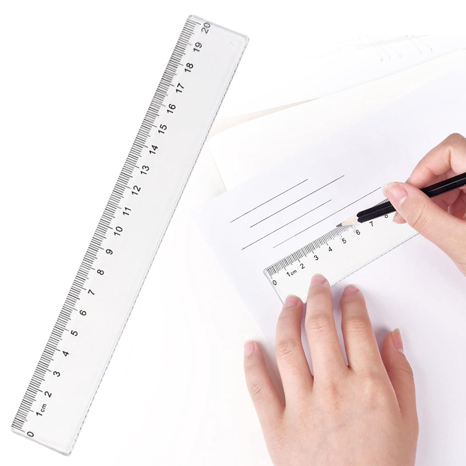 To Scale Ruler Transparent Blekii Plastic Centimeter Scale Ruler – Small Measuring Tool for ...