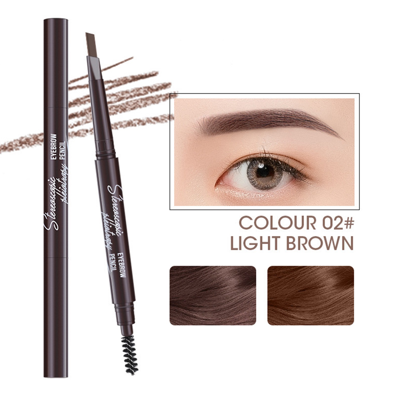 Blekii Precise Fine Tip Shapes Defines Single 5 Color Double Headed Eyebrow Pencil Drawing 4318