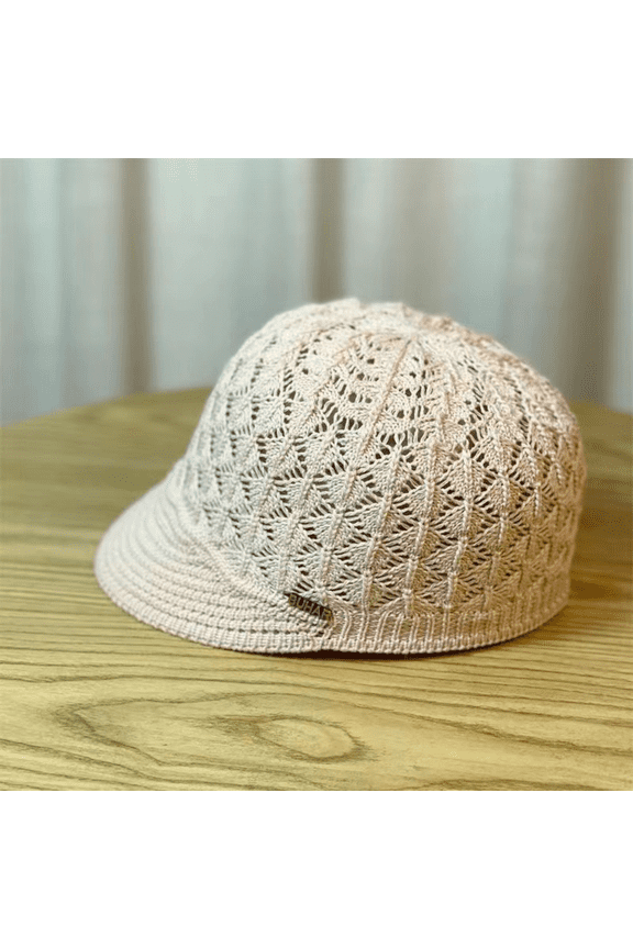 Summer Crochet Newsboy Hats for Women Knitted Bucket Hat Sun Hats for Women Packable Pink