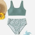 thumbnail image 1 of Blekii Toddler Girl High Waist Bikini Set, Sport Print Swimsuit Two Piece Kids Bathing Suit Beach, 1 of 4