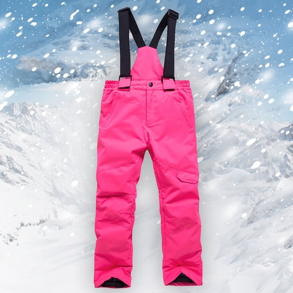 Blekii Toddler Insulated Snowsuit Winter, Toddler Insulated Snowsuit, Winter Ski Cargo Pants for Girls Boys, Water-Resistant Outdoor Wear Ski Cargo Pants Girls Boys Skiing, Snow Play, Winter