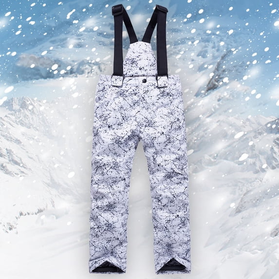Blekii Toddler Insulated Snowsuit Winter, Toddler Insulated Snowsuit, Winter Ski Cargo Pants for Girls Boys, Water-Resistant Outdoor Wear Ski Cargo Pants Girls Boys Skiing, Snow Play, Winter