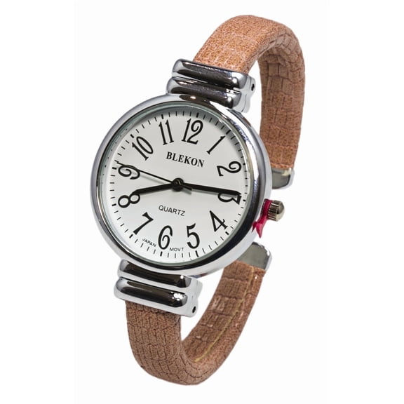 Blekon Brand Collections Japanese Quartz for Adult Women's 31mm Case Snake Pattern Leather Bangle Wristwatch