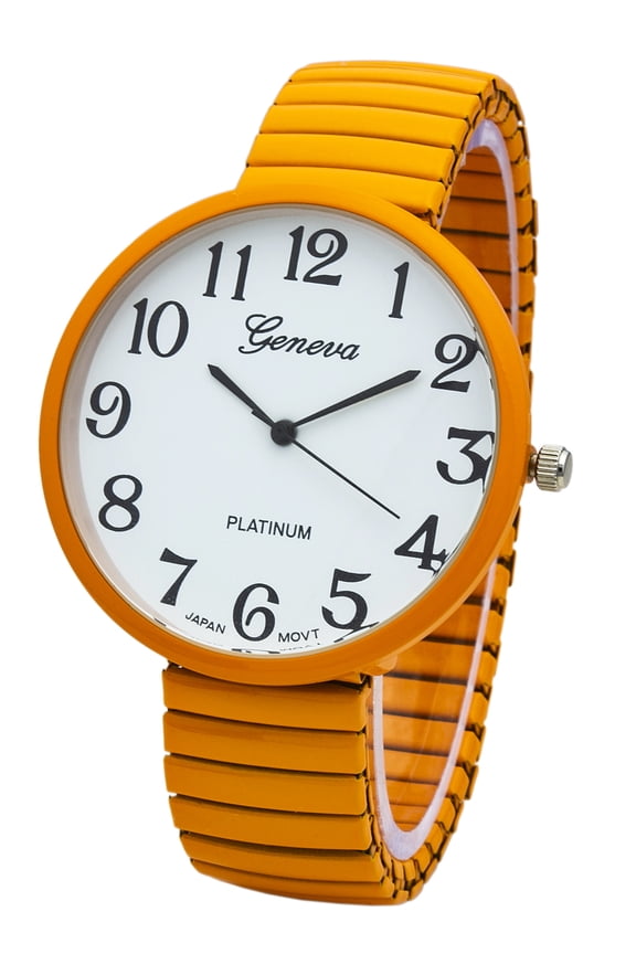 Collection Adult Female Watch Wholesale Geneva Super Large Stretch Number Easy Read (Orange)