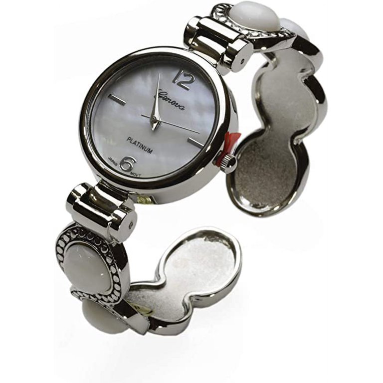 Blekon Collection Silver 28mm Round Face Mother of Pearl 
