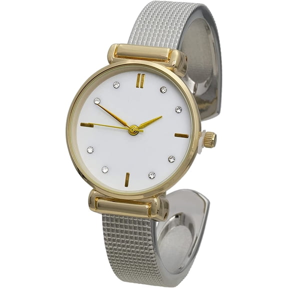 Blekon Collection Women's 30mm Case Vibrant Colored Dial Rough Design Cuff Bangle Watch