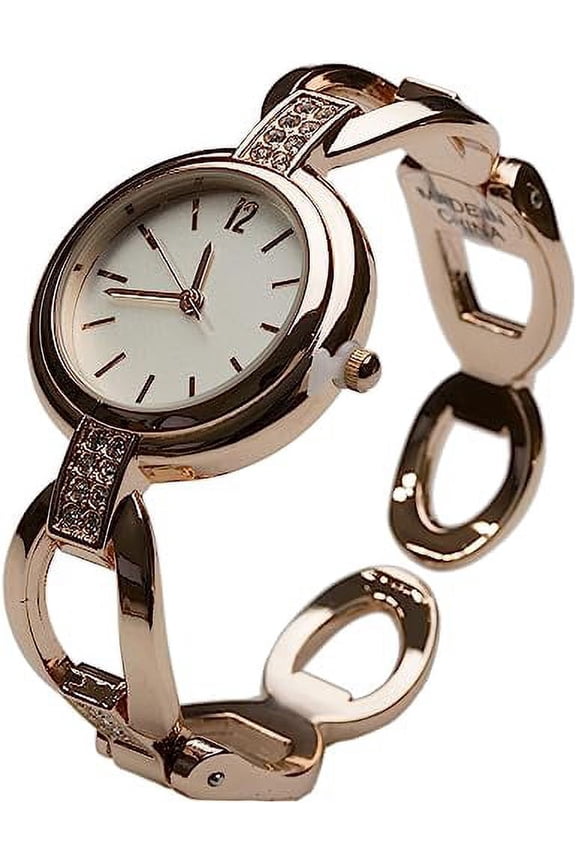 Collection Womens Fashion Analog Japanese Quartz 30mm Round Face on Bangle Cuff Wrist Watch