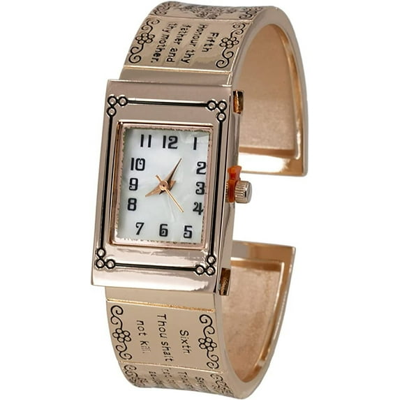 Blekon Collections Analog Quartz Women's 21mm Case Ten Commandments Cuff Bangle Watch