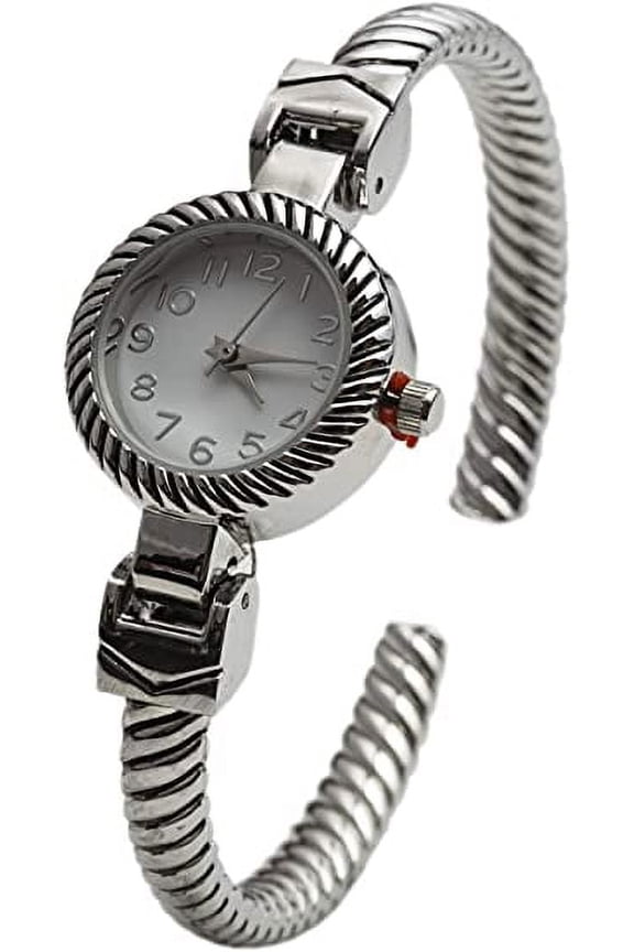 Collections Analog Quartz Women's 22mm Case Thin Striped Cuff Bangle Watch