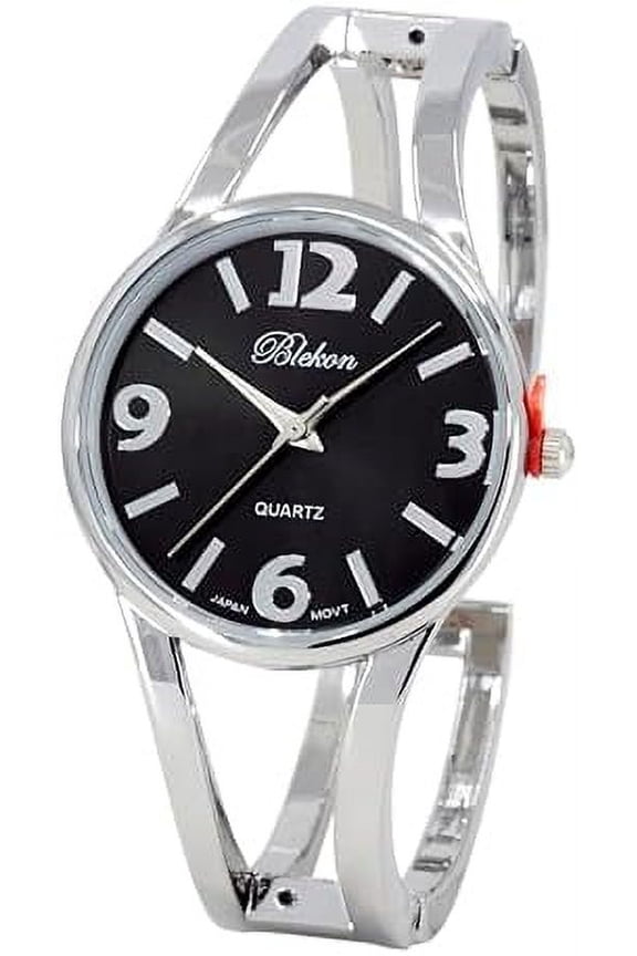 Collections Analog Quartz Women's Elegant 33mm Case Casual Metal Cuff Bangle Watch