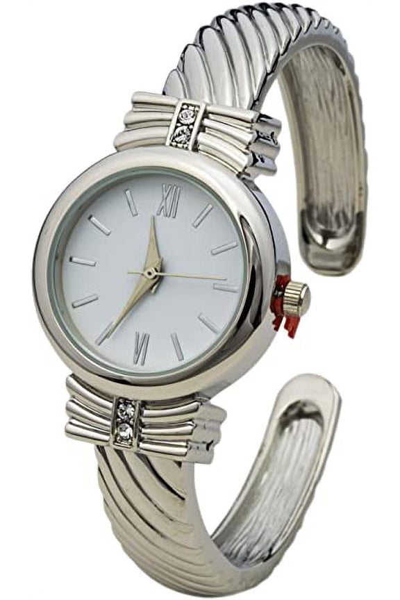 Collections Analog Quartz Womens 26mm Twisted Designed Bangle Watch