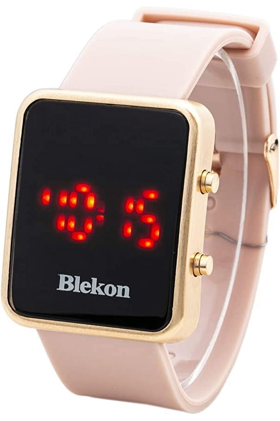 Blekon Collections Digital Quartz Womens LED Dial Silicone Strap Watch