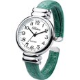 thumbnail image 1 of Blekon Collections Japanese Quartz 30mm Womens Snake Style Leather Cuff Bangle Watch, 1 of 6