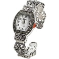 thumbnail image 1 of Blekon Collections Japanese Quartz Antique Designed Silver 24mm Marcasite Bangle Watch, 1 of 5
