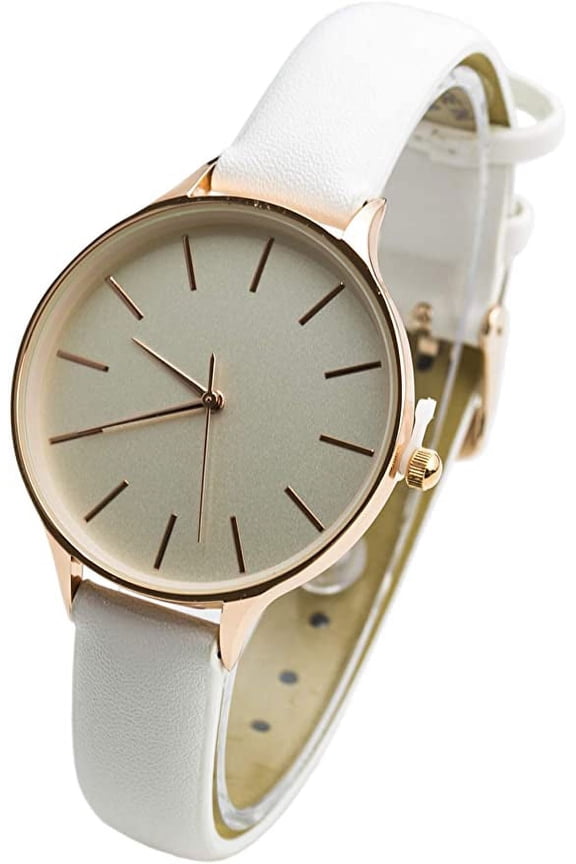 Collections Japanese Quartz Luxurious 36mm Case Linear Dial Marking Casual Leather Strap Watch