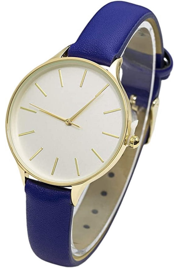 Collections Japanese Quartz Luxurious 36mm Case Linear Dial Marking Casual Leather Strap Watch