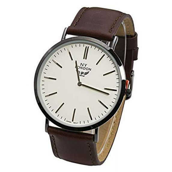 Blekon Collections Japanese Quartz Unisex 43mm Case Luxurious Genuine Leather Strap Watch
