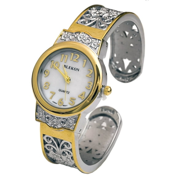 Blekon Collections Japanese Quartz Women's 28mm Case Elegantly Designed Cuff Bangle Watch