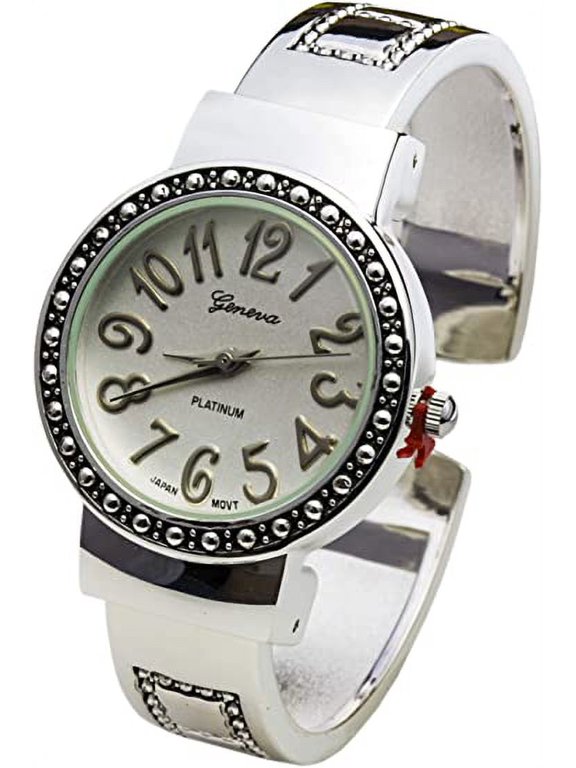 Collections Japanese Quartz Women's 30mm Alloy Case Elegant Design Metal Cuff Bangle Watch