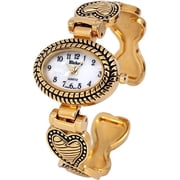 Blekon Collections Japanese Quartz Women's 30mm Oval Case Elegant Cuff Bangle Watch