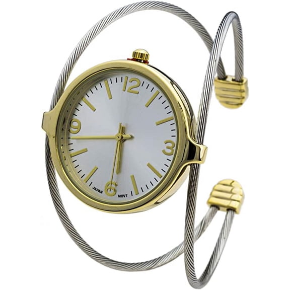 Blekon Collections Japanese Quartz Women's 31mm Case Double Wire Bangle Watch