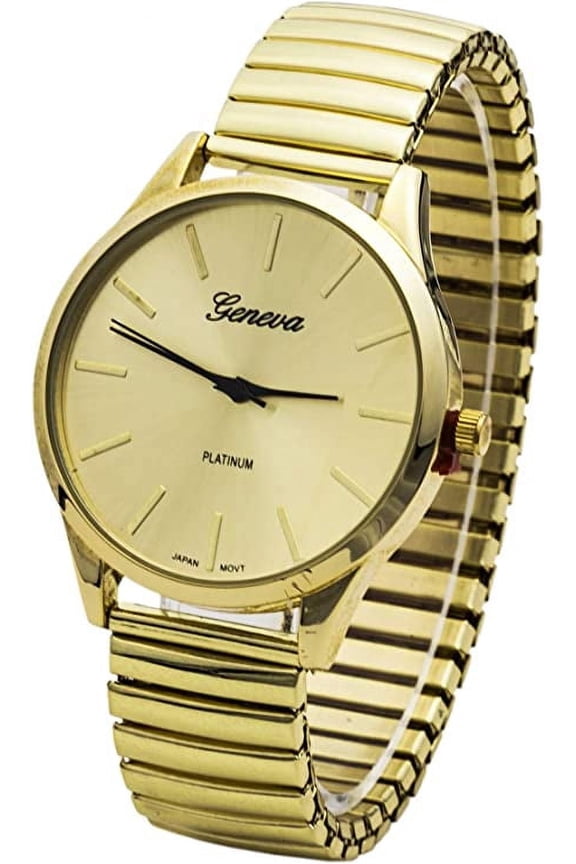 Collections Japanese Quartz Women's 38mm Outdoor Case Elegant Look Metal Stretch Band Watch