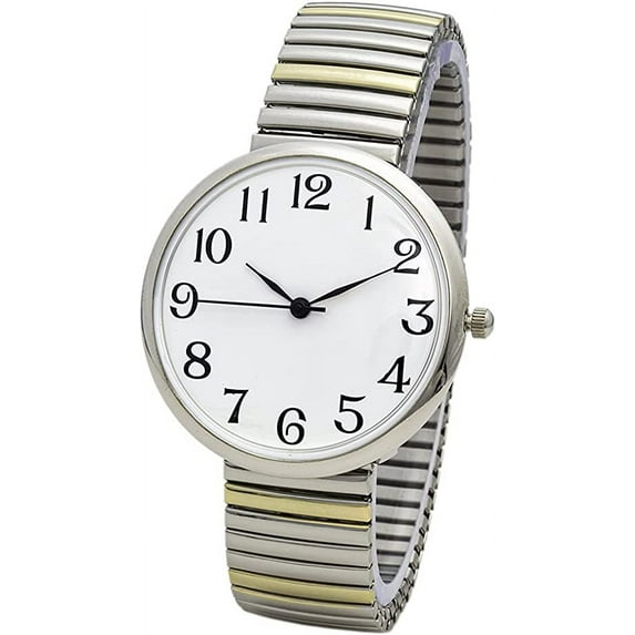 Blekon Collections Japanese Quartz Women's Elegant Dial Metal Stretch Band Watch