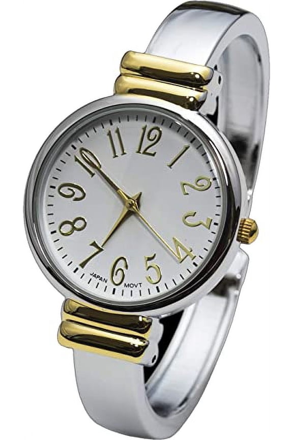 Collections Japanese Quartz Women's Slim 31mm Case Metal Cuff Bangle Watch