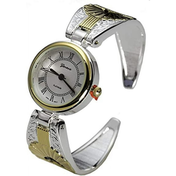 Blekon Collections Japanese Quartz Womens 25mm Case Elegant Uniquely Designed Style Cuff Bangle Watch
