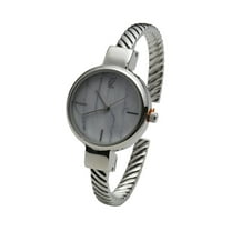 Blekon Collections Japanese Quartz Womens 30mm Case Metal Cuff Bangle Watch