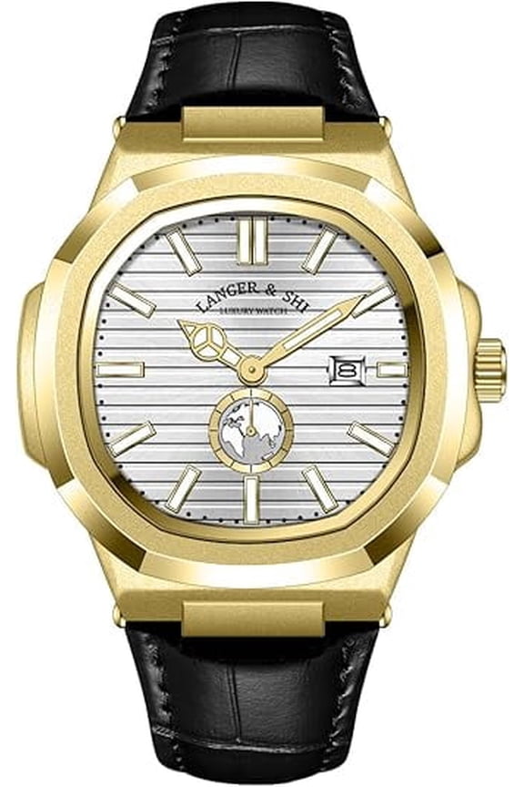 Collections Men's 44mm Quartz Watch, Comfortable Silicone Strap, Luminous Hands & Numbers, Easy-Read Date Display, Sleek Round Dial – Perfect for Everyday Wear